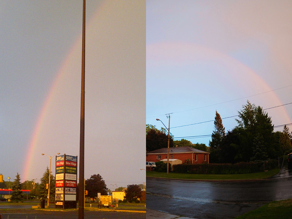 SNAPSHOT - Thunderstorm yields rainbow on a June night