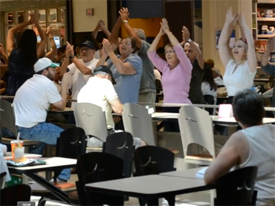 Flash mob hits Cornwall Square Food Court