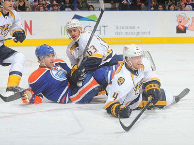 Preds blitz Oilers, snap four game streak