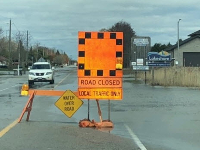 Water over Road Warning - Lighthouse Cove