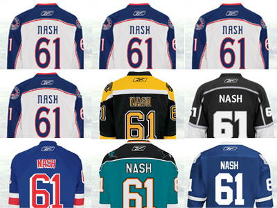 Timeout - What uniform will Rick Nash be wearing next week?